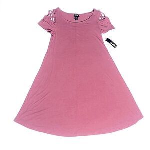 Justify Lattice Shoulder Swing Dress